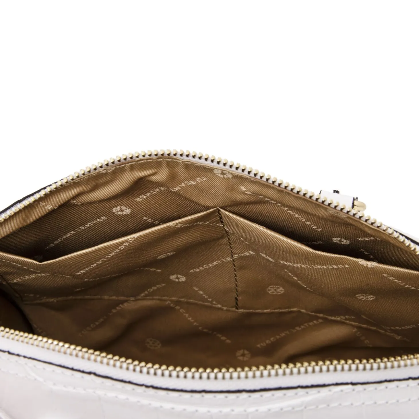 Bauletto aus Leder mit Kroko-Prägung