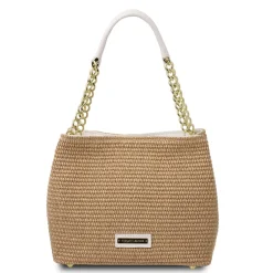 Beuteltasche mit Stroheffekt