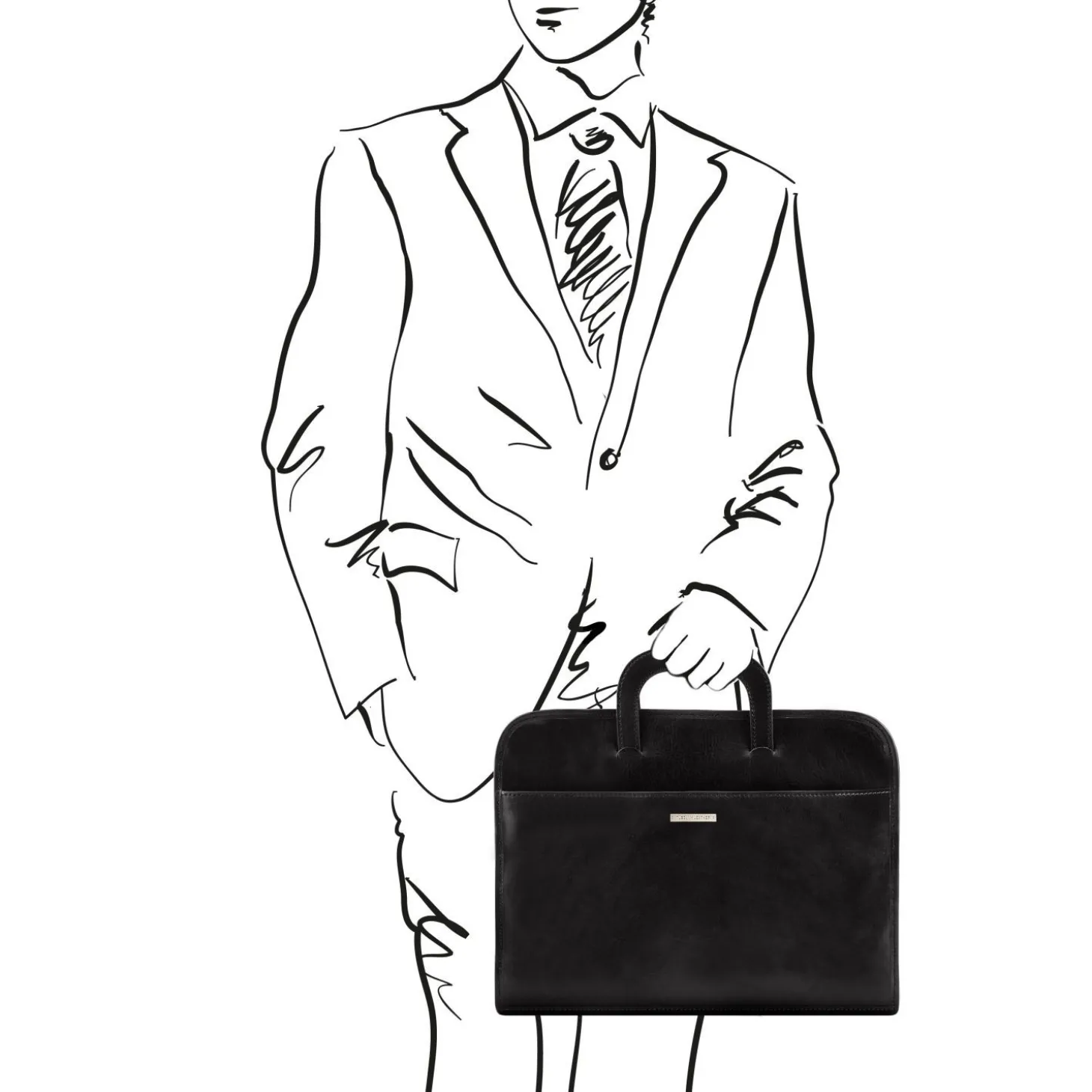 Dokumenten - Tasche aus Leder