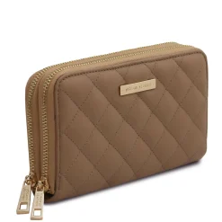 Doppel Rundum-Reißverschluss Damenbrieftasche aus Weichem Leder