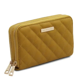Doppel Rundum-Reißverschluss Damenbrieftasche aus Weichem Leder