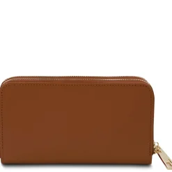 Doppel Rundum-Reißverschluss Damenbrieftasche aus Leder