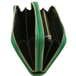 Doppel Rundum-Reißverschluss Damenbrieftasche aus Weichem Leder