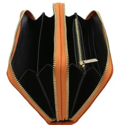 Doppel Rundum-Reißverschluss Damenbrieftasche aus Weichem Leder