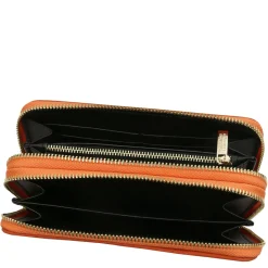 Doppel Rundum-Reißverschluss Damenbrieftasche aus Weichem Leder