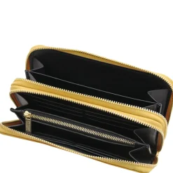 Doppel Rundum-Reißverschluss Damenbrieftasche aus Leder