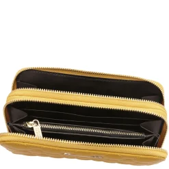 Doppel Rundum-Reißverschluss Damenbrieftasche aus Weichem Leder