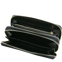 Doppel Rundum-Reißverschluss Damenbrieftasche aus Leder