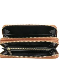Doppel Rundum-Reißverschluss Damenbrieftasche aus Leder