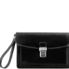 Elegante Handgelenktasche/Herrentasche aus Leder