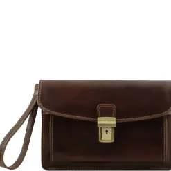Elegante Handgelenktasche/Herrentasche aus Leder