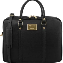 Elegante Laptop Aktentsche aus Saffiano Leder