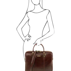 Elegante Laptop Aktentsche aus Leder