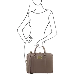 Elegante Laptop Aktentsche aus Saffiano Leder