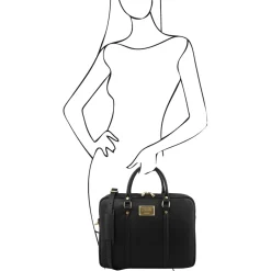 Elegante Laptop Aktentsche aus Saffiano Leder