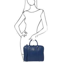 Elegante Laptop Aktentsche aus Saffiano Leder