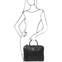 Elegante Laptop Aktentsche aus Saffiano Leder