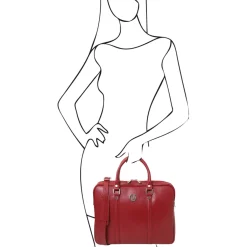 Elegante Laptop Aktentsche aus Saffiano Leder