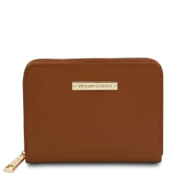 Exklusive Damenbrieftasche aus Leder mit Rundum-Reißverschluss