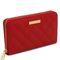 Exklusive Damenbrieftasche aus Weichem Leder mit Rundum-Reißverschluss