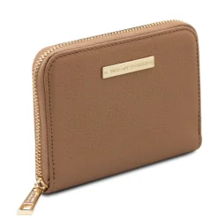 Exklusive Damenbrieftasche aus Leder mit Rundum-Reißverschluss