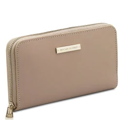 Exklusive Damenbrieftasche aus Leder mit Rundum-Reißverschluss