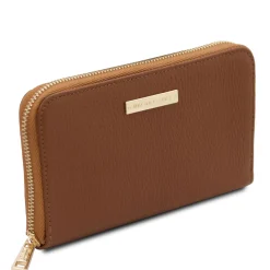 Exklusive Damenbrieftasche aus Leder mit Rundum-Reißverschluss