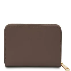 Exklusive Damenbrieftasche aus Leder mit Rundum-Reißverschluss
