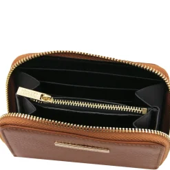 Exklusive Damenbrieftasche aus Leder mit Rundum-Reißverschluss