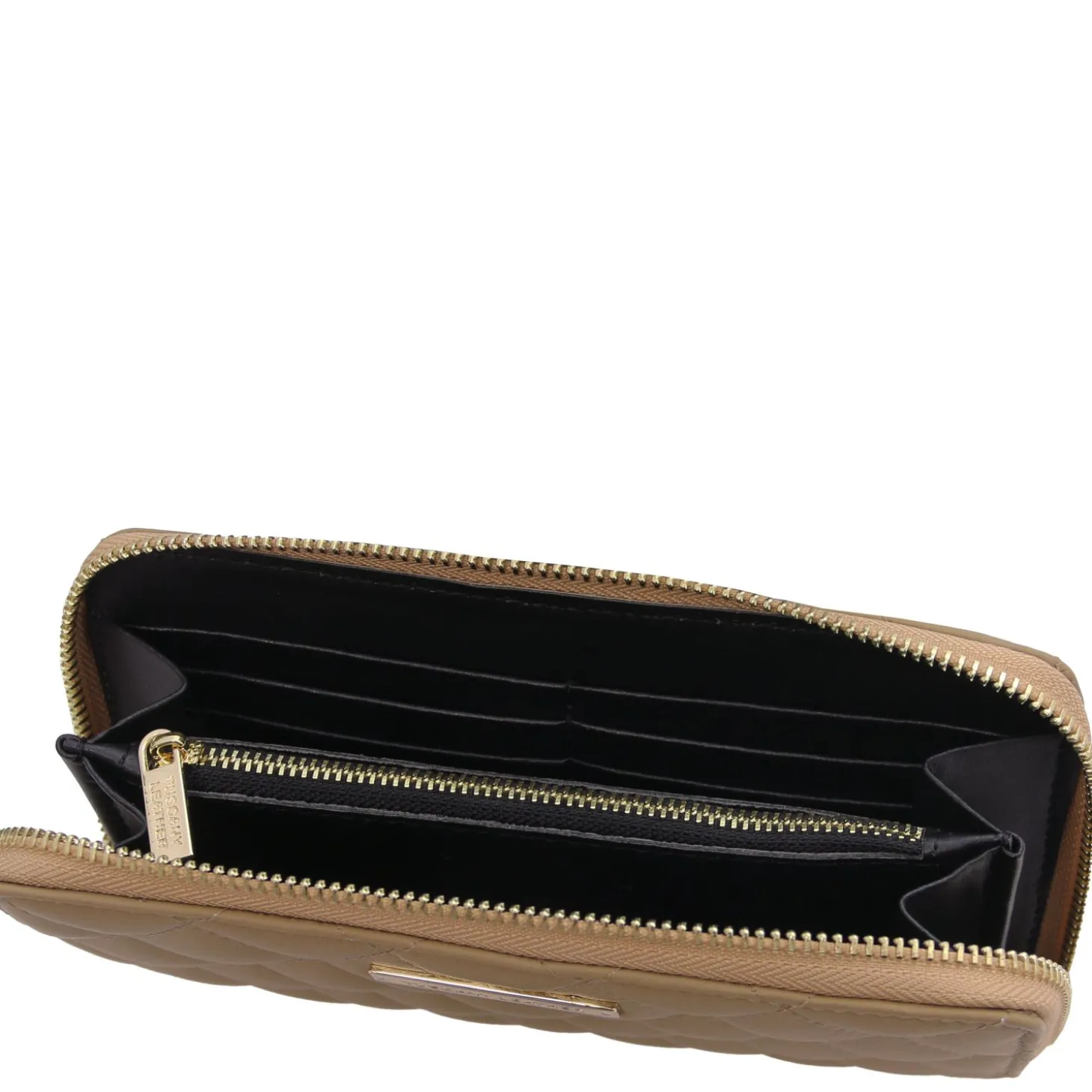 Exklusive Damenbrieftasche aus Weichem Leder mit Rundum-Reißverschluss