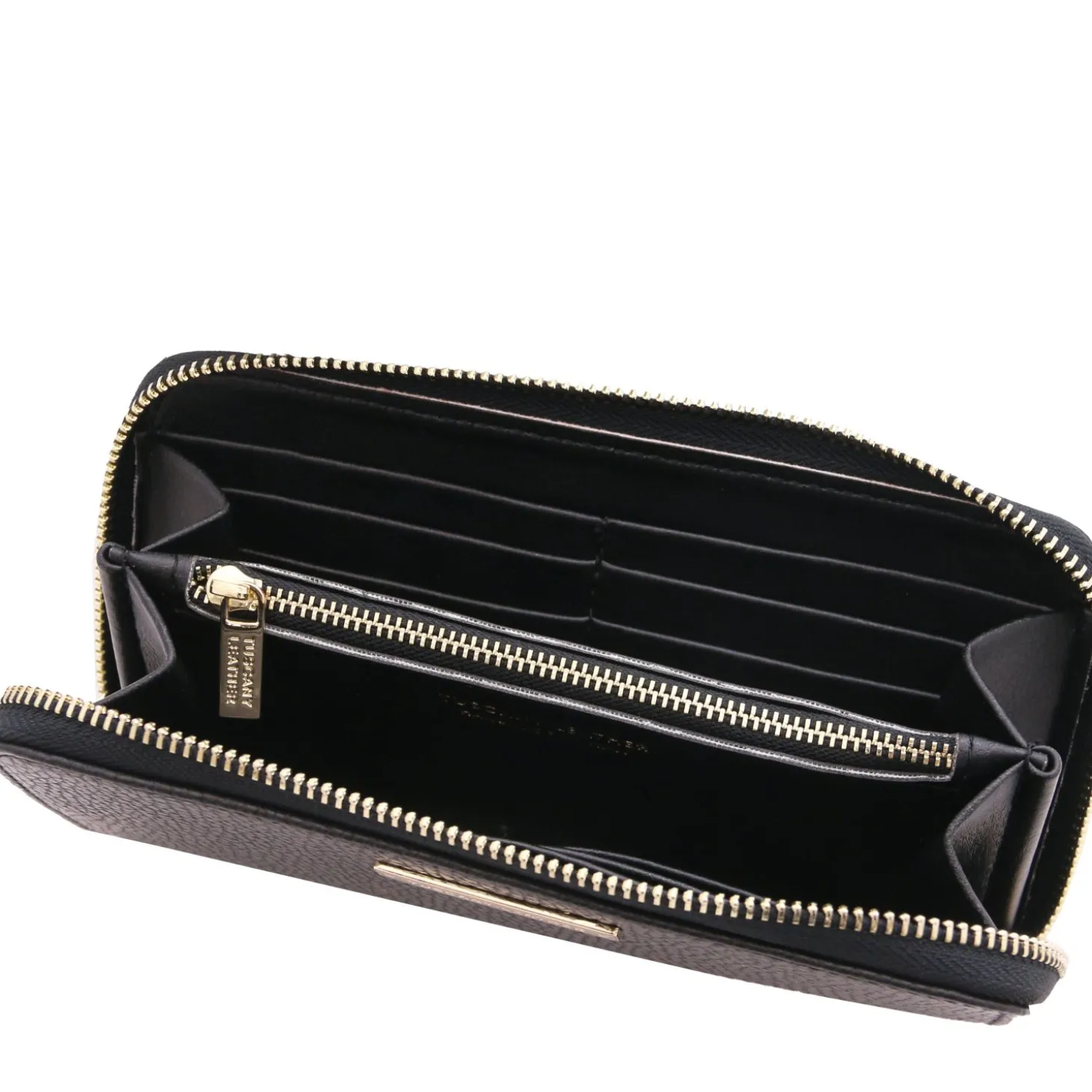 Exklusive Damenbrieftasche aus Leder mit Rundum-Reißverschluss