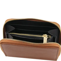 Exklusive Damenbrieftasche aus Leder mit Rundum-Reißverschluss