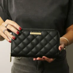 Exklusive Damenbrieftasche aus Weichem Leder mit Rundum-Reißverschluss