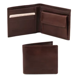Exklusive Herren Brieftasche aus Leder mit 2 Scheinfächern und Münzfach
