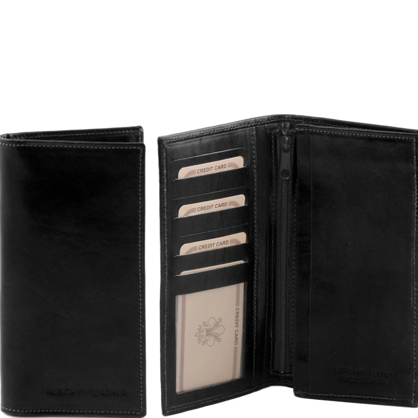 Exklusive Vertikal Herren Brieftasche aus Leder mit 2 Scheinfächern