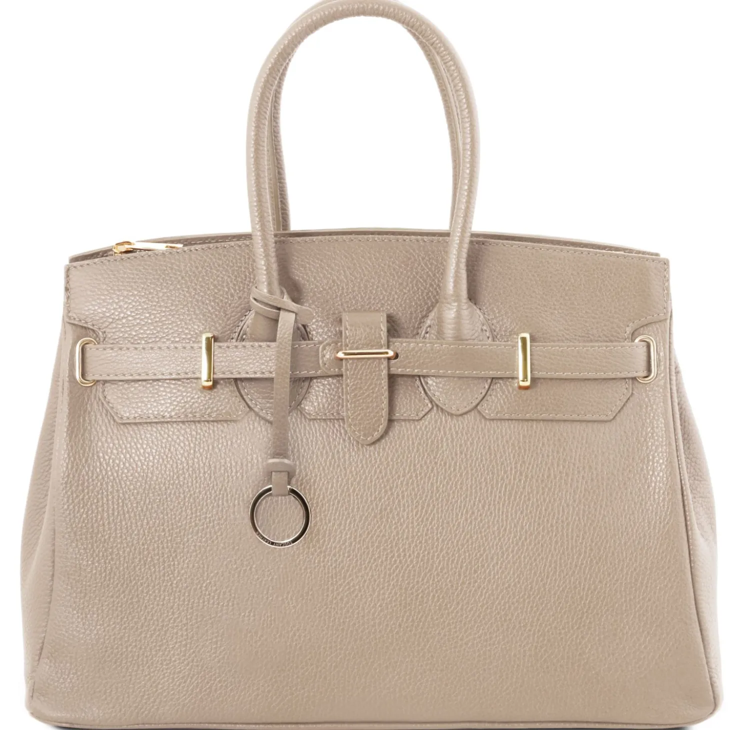 Handtasche aus Leder mit Goldfarbenen Beschläge