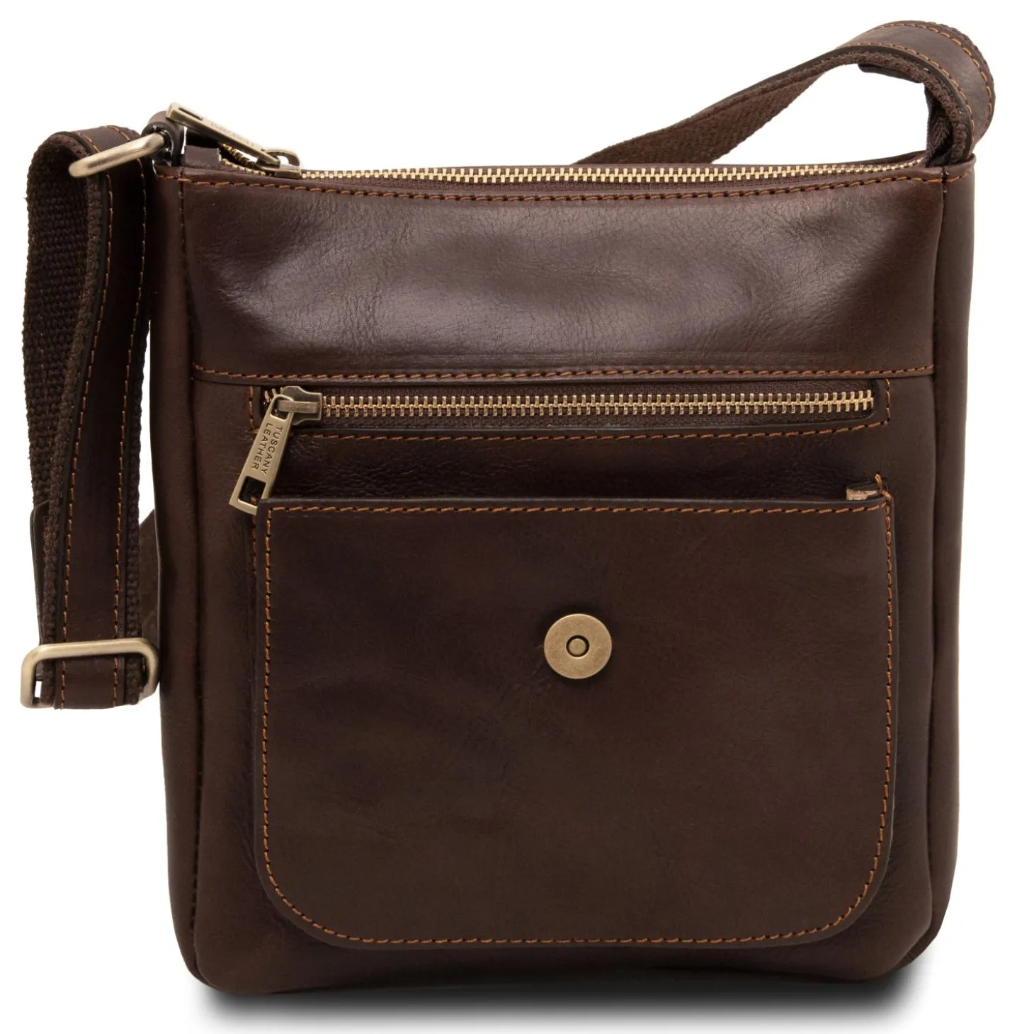 Herrentasche aus Leder mit Vordertasche