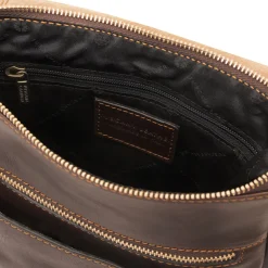 Herrentasche aus Leder mit Vordertasche