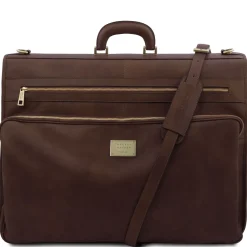 Kleidersack aus Leder mit Grosse Vortasche
