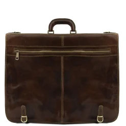 Kleidersack aus Leder mit Grosse Vortasche
