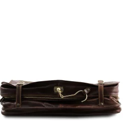 Kleidersack aus Leder mit Grosse Vortasche