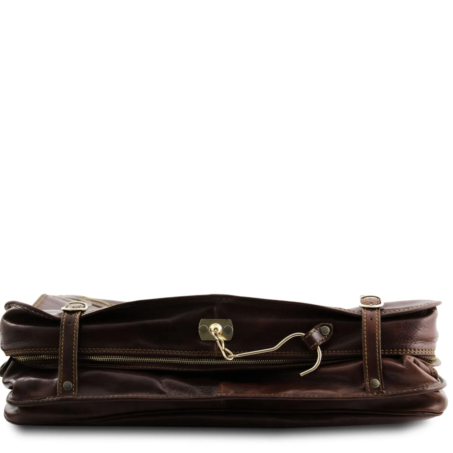 Kleidersack aus Leder mit Grosse Vortasche