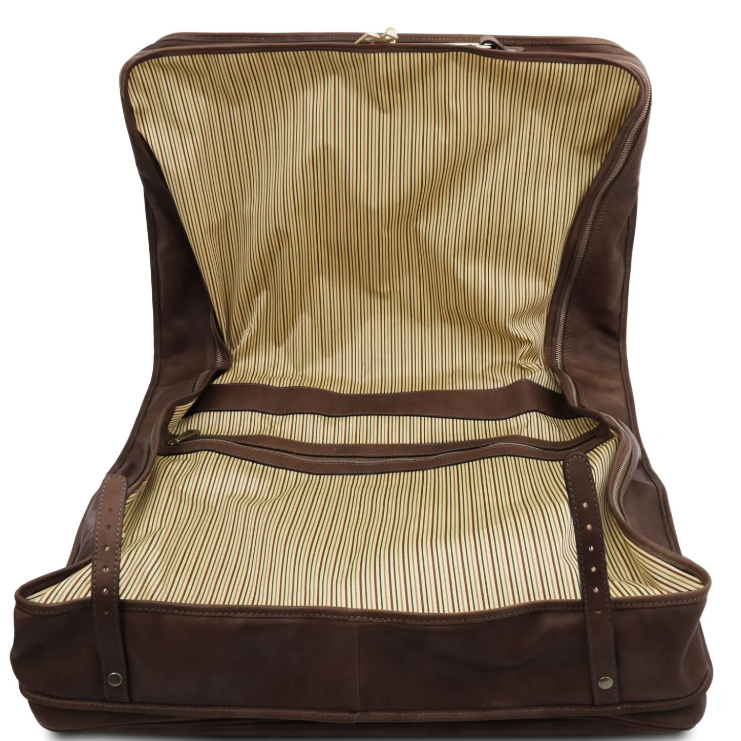 Kleidersack aus Leder mit Grosse Vortasche