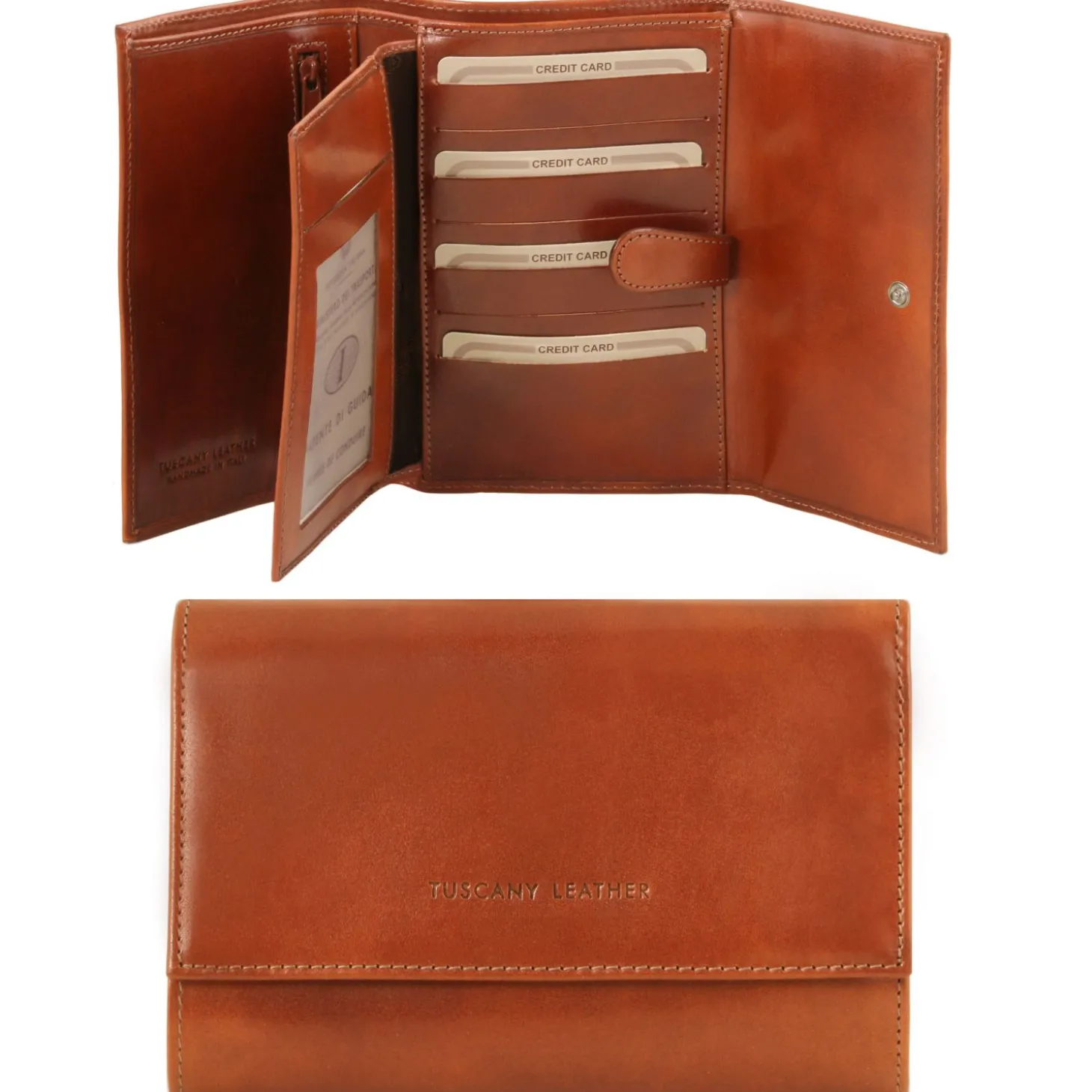 Lederbrieftasche Für Damen mit 4 Scheinfächern