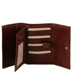 Lederbrieftasche Für Damen mit 4 Scheinfächern