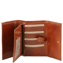 Lederbrieftasche Für Damen mit 4 Scheinfächern