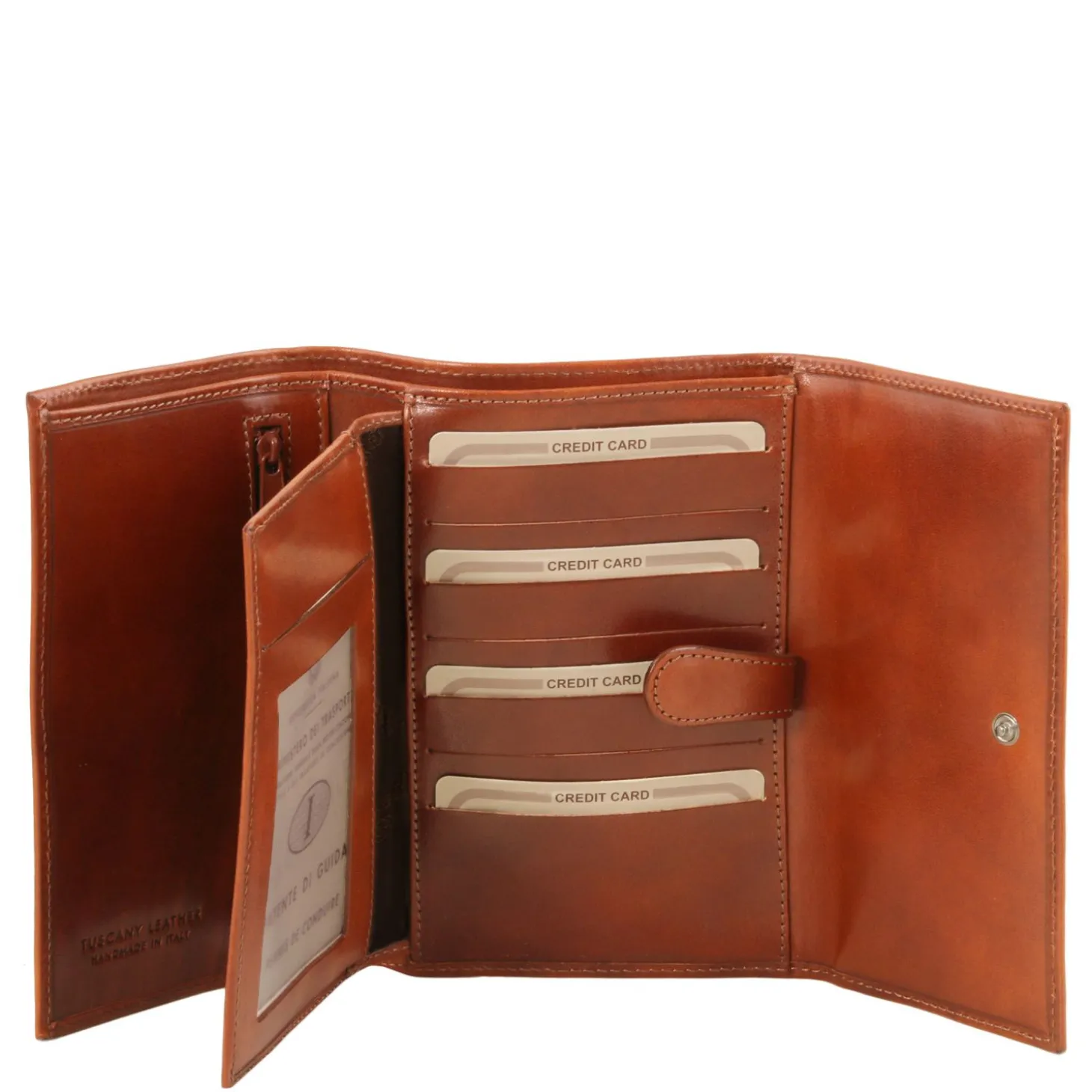 Lederbrieftasche Für Damen mit 4 Scheinfächern