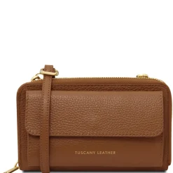 Lederbrieftasche/Handyhalter mit Tragegurt
