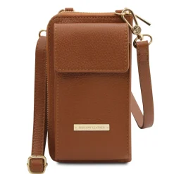 Lederbrieftasche/Handyhalter mit Tragegurt