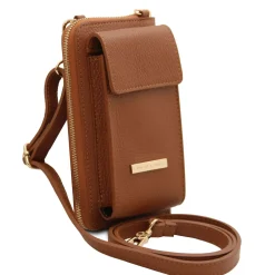 Lederbrieftasche/Handyhalter mit Tragegurt